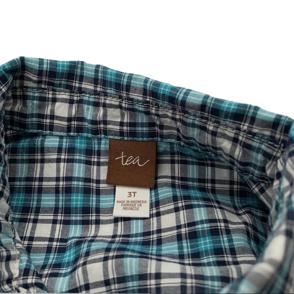 Tea Toddler Plaid Button Down & Shorts Size 3T - Picture 4 of 8